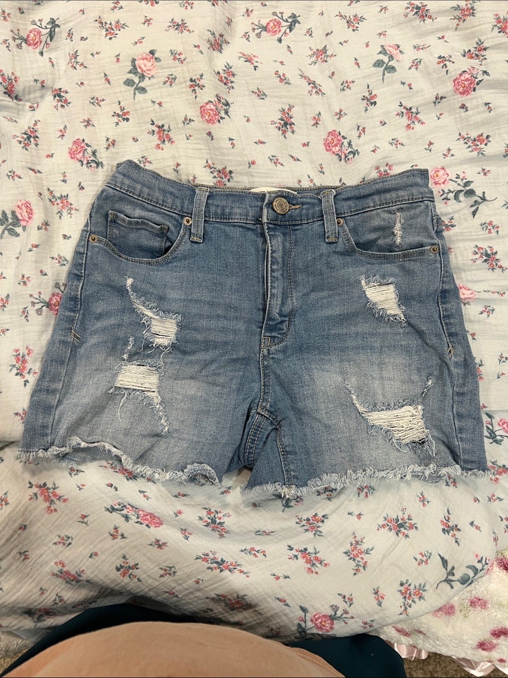 Mudd Distressed Light Blue Denim Cutoff Shorts